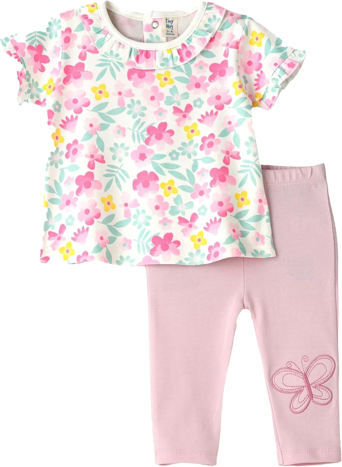 ست تی‌شرت و لگینگ طرح گلدار نوزاد دختر