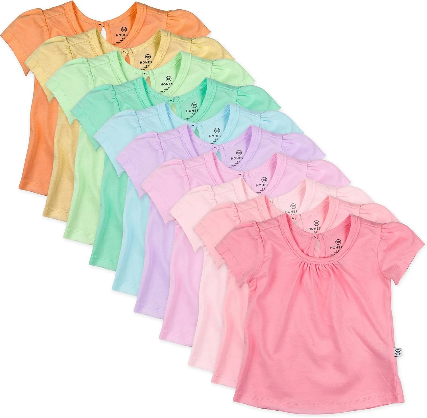 تی‌شرت آستین پفی دخترانه HonestBaby، بسته‌های چندتایی تی‌شرت نوزاد و کودک