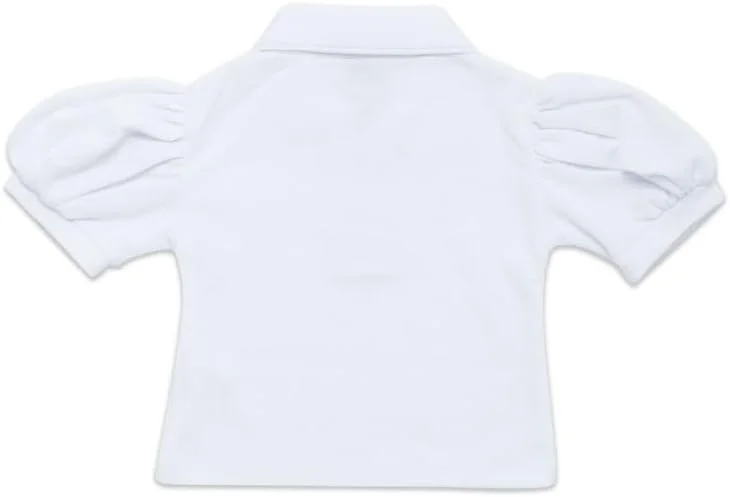 تی شرت پولو آستین پفی یقه دار دخترانه