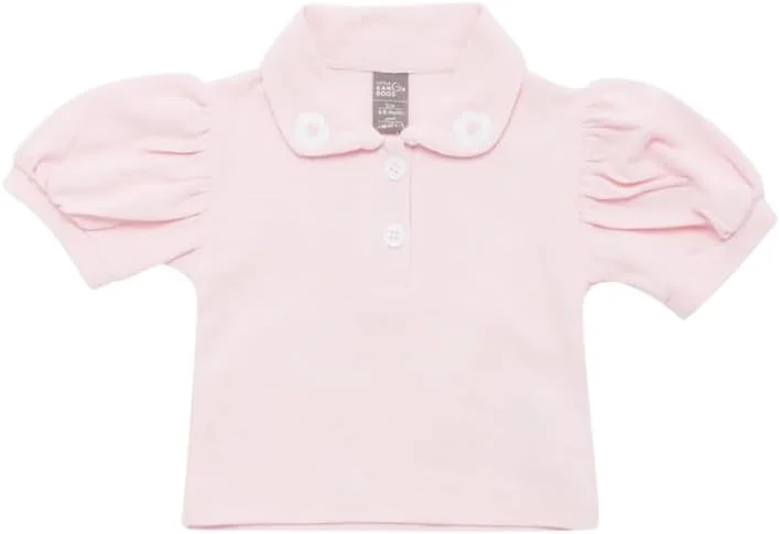 تی شرت پولو آستین پفی یقه دار دخترانه