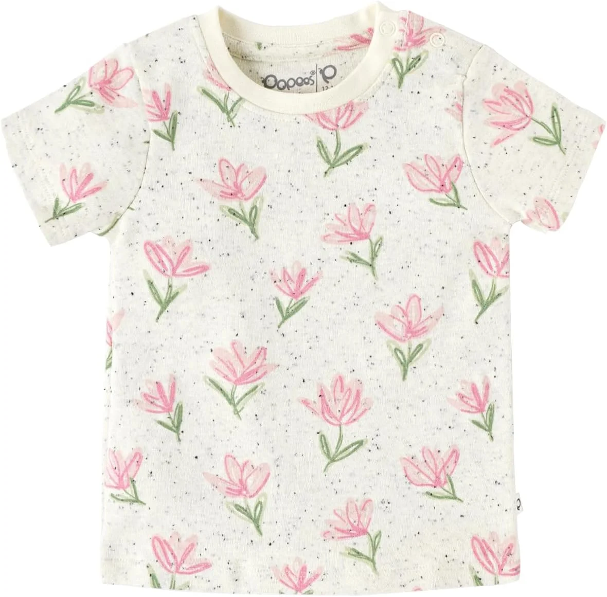 تی‌شرت نخی دخترانه پوپیز | نرم و سازگار با پوست | لباس تنفسی کودک | آستین کوتاه | مناسب برای سنین 3 تا 36 ماه