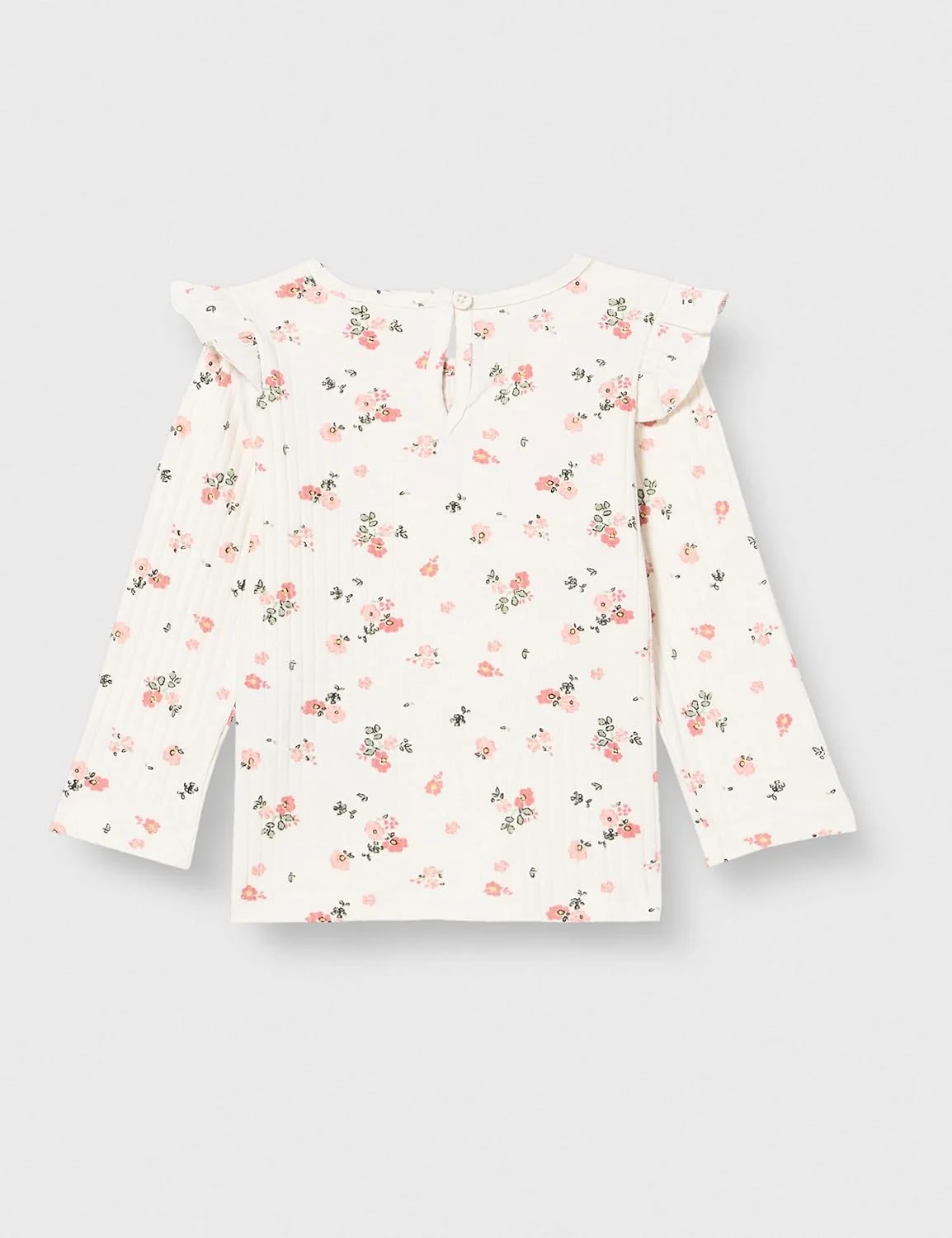 تی شرت آستین بلند دخترانه کوتون با جزئیات چین دار و طرح گلدار راه راه