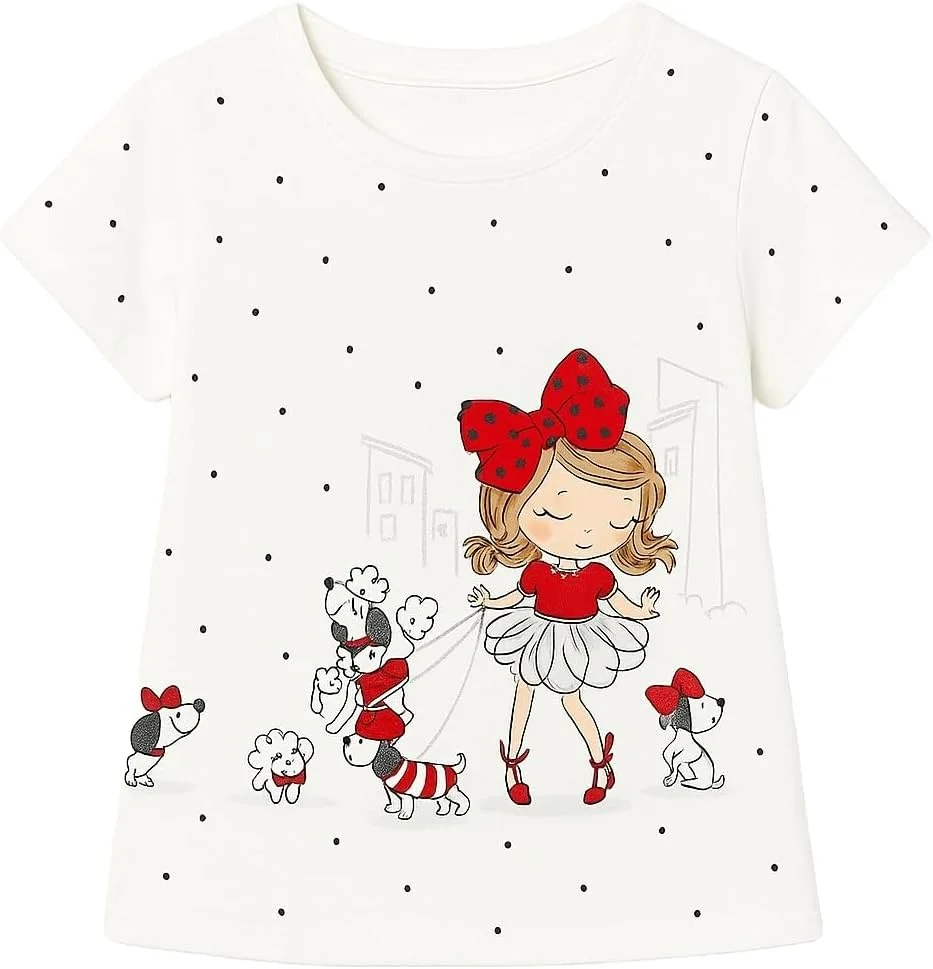 تی شرت دخترانه طرح دار