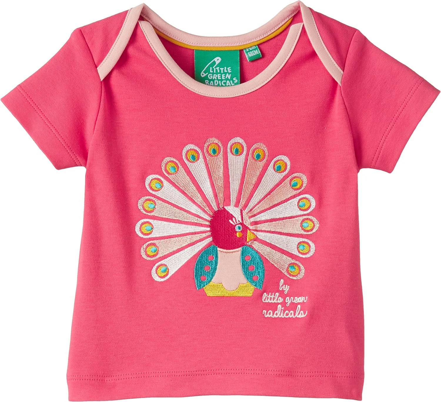 تی شرت آستین کوتاه نوزادی دخترانه Little Green Radicals با طرح نخود در رنگ صورتی رز