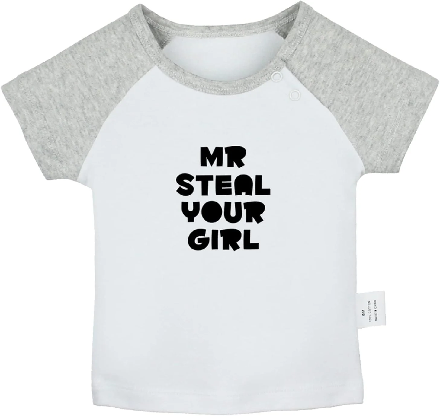 تی شرت خنده دار نوزادی با طرح چاپی، آستین کوتاه، مناسب کودکان 0-24 ماه، لباس پنبه ای