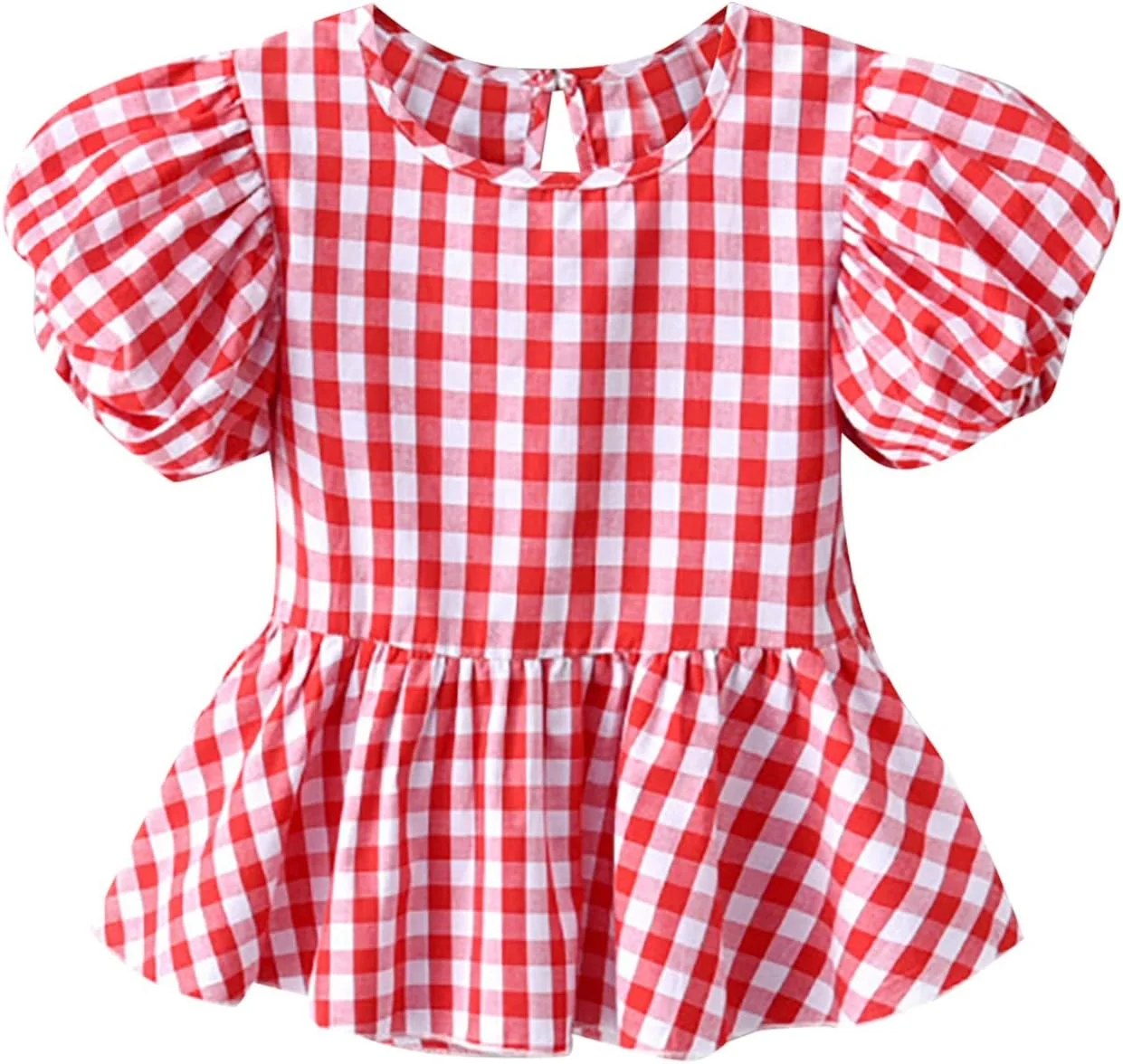 تاپ های چهارخانه دخترانه، تیشرت آستین کوتاه یقه گرد غیر رسمی، تیشرت تابستانی نوزاد