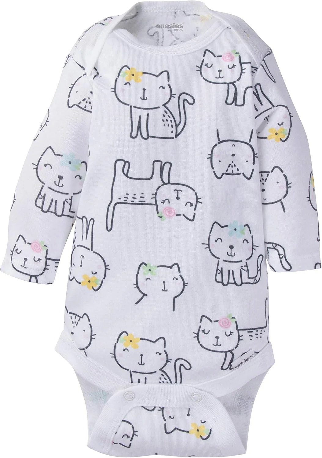 ست لباس زیر دکمه دار آستین بلند 6 عددی دخترانه برند اونسیز، مناسب نوزاد و کودک