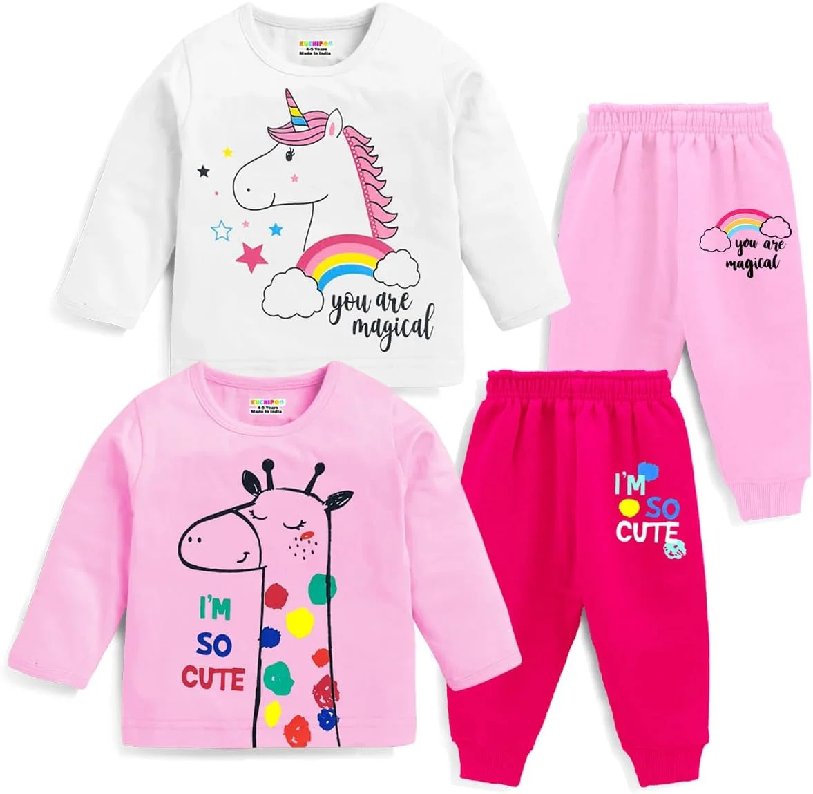 تی شرت نخی دخترانه بچه گانه کوچیپو با فرم معمولی