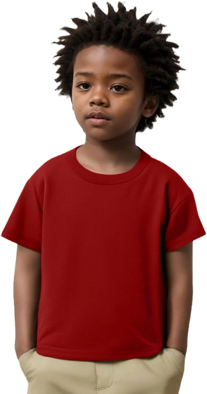 تی‌شرت آستین کوتاه نخی یقه گرد ساده پسرانه و دخترانه کودک COUVER