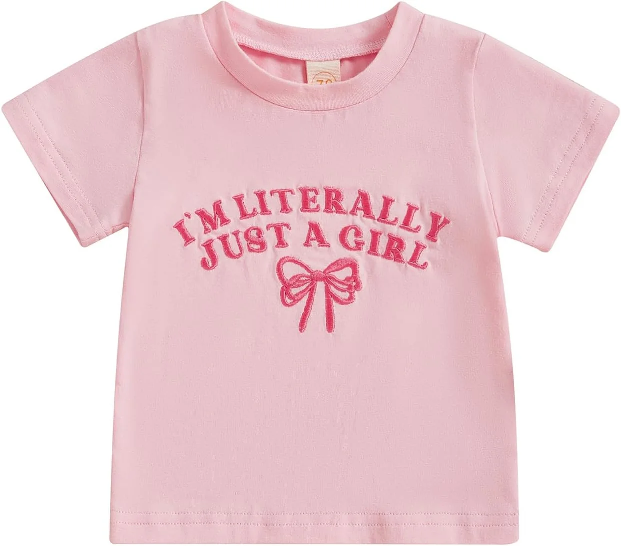 لباس تابستانی دخترانه بچه گانه، تیشرت آستین کوتاه با گلدوزی پاپیون، لباس نوزادی زیبا، تاپ تیشرت خواهر بزرگ