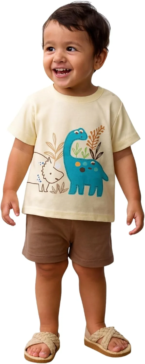 ست لباس نوزادی پسرانه و دخترانه لوای، 100% پنبه، آستین کوتاه