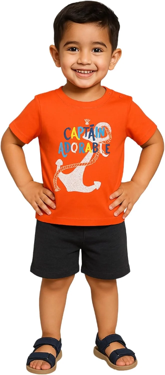 ست لباس نوزادی پسرانه و دخترانه لوای، 100% پنبه، آستین کوتاه