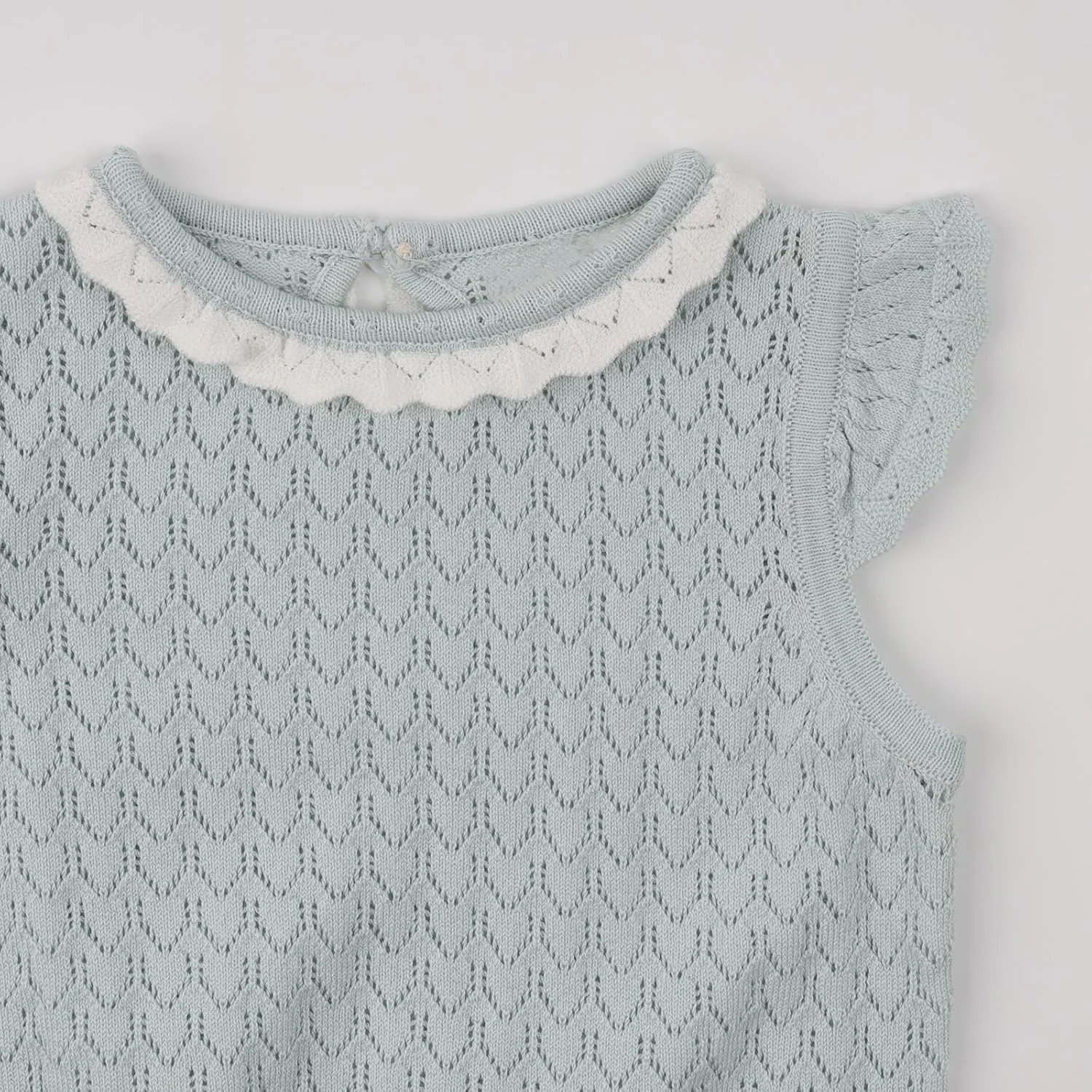 تیشرت بافتنی نازک دخترانه HOOLCHEAN با آستینهای پروانهای و طرح چیندار مناسب بهار و تابستان تیشرت بافتنی نازک دخترانه HOOLCHEAN با آستینهای پروانهای و طرح چیندار مناسب بهار و تابستان