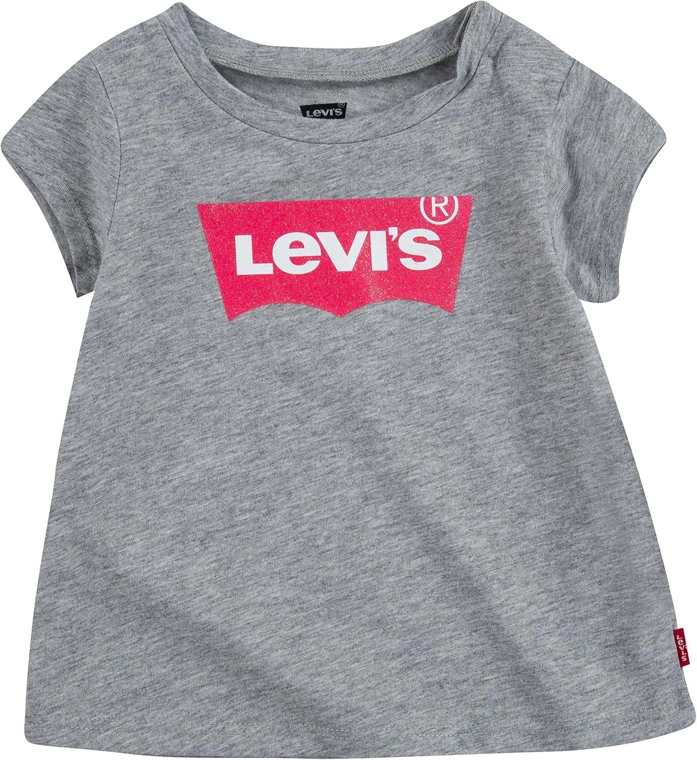 تی شرت آستین کوتاه دخترانه Levi's مدل Batwing A-Line 01B526-C87، خاکستری، 6 ماهه
