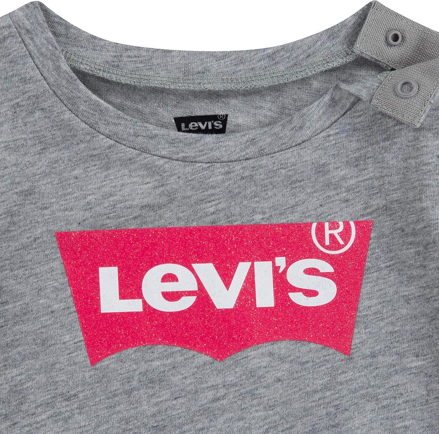 تی شرت آستین کوتاه دخترانه Levi's مدل Batwing A-Line 01B526-C87، خاکستری، 6 ماهه