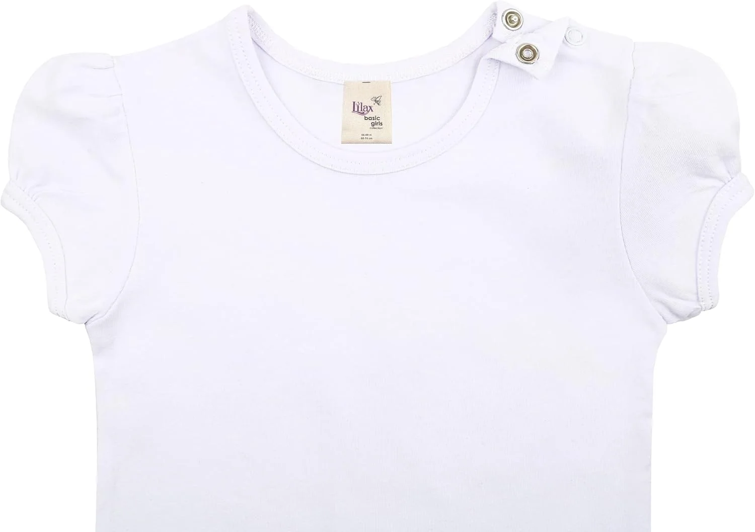 تی شرت آستین پفی کوتاه و یقه گرد دخترانه لیلاک تی شرت آستین پفی کوتاه و یقه گرد دخترانه لیلاک