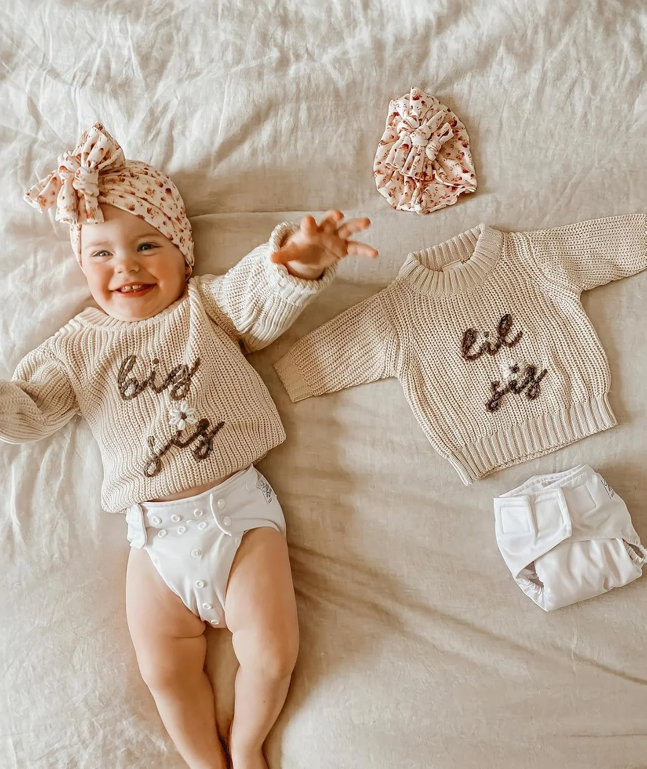 ست لباس خواهر بزرگتر و خواهر کوچکتر، پلیور بافتنی ضخیم گرم مناسب پاییز