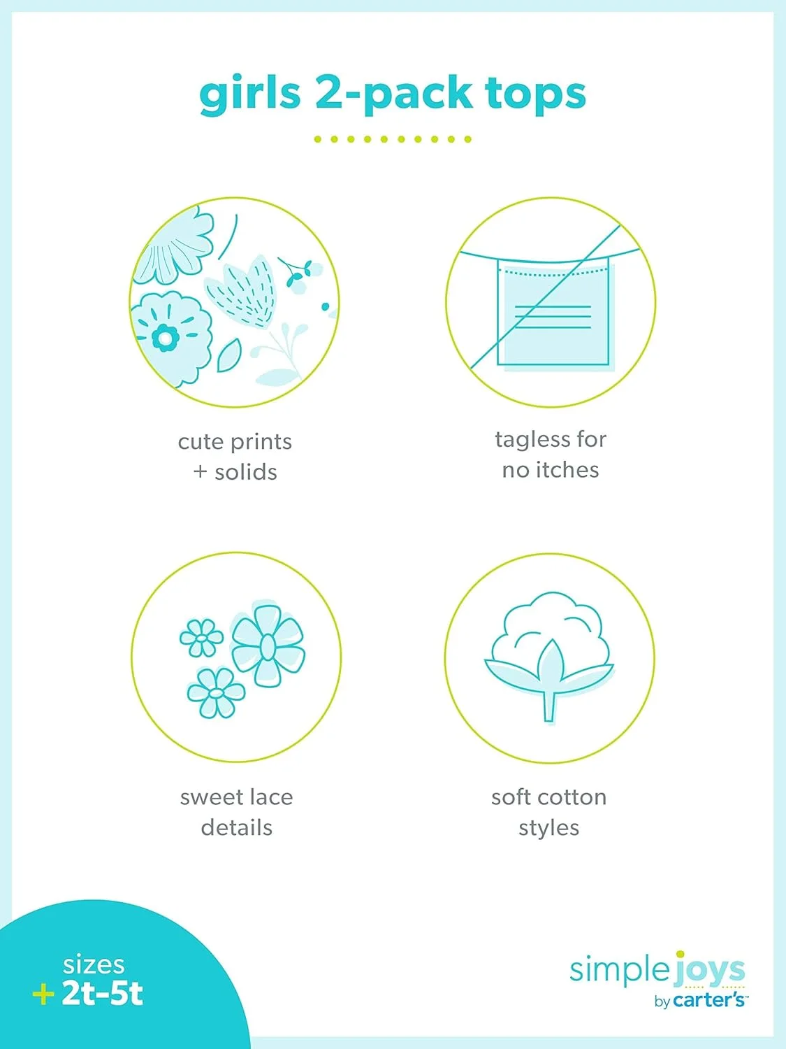 ست سه تایی بلوز آستین بلند دخترانه Simple Joys by Carter's