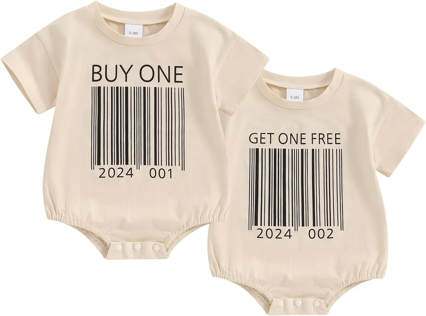 ست لباس دوقلو نوزادی پسرانه و دخترانه، رامپر حباب دار با طرح حروف، آستین کوتاه، تیشرت، لباس تابستانی