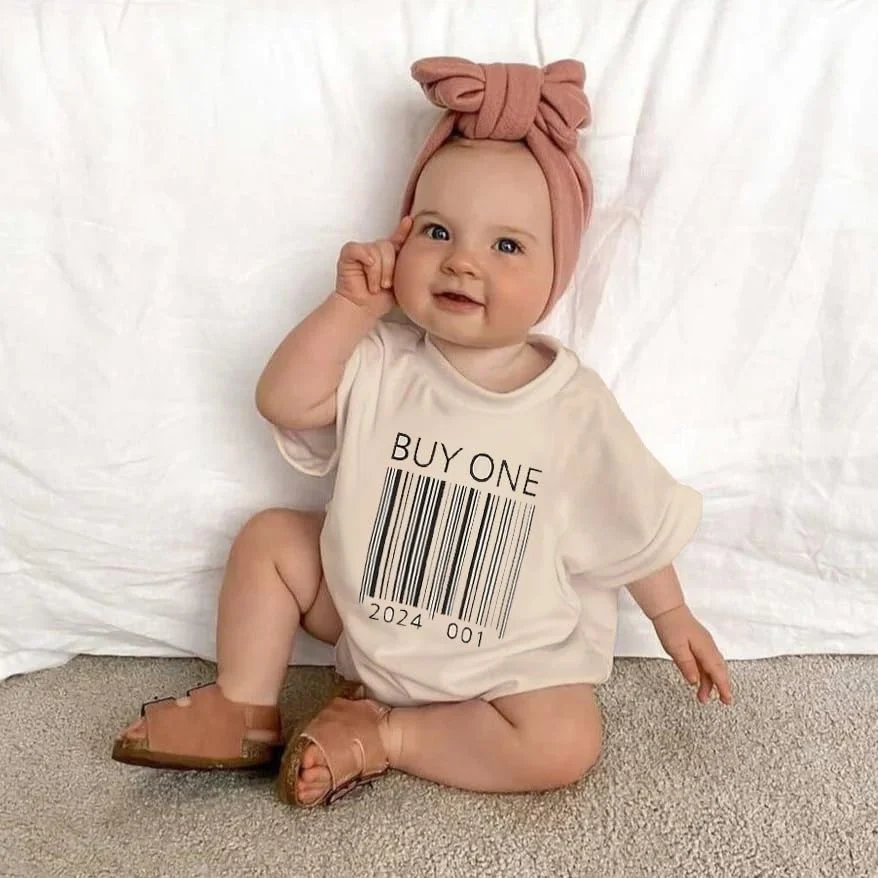 ست لباس دوقلو نوزادی پسرانه و دخترانه، رامپر حباب دار با طرح حروف، آستین کوتاه، تیشرت، لباس تابستانی