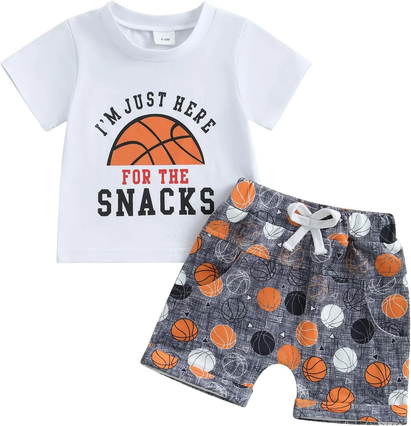 ست تی‌شرت آستین کوتاه با طرح بسکتبال و شلوارک پسرانه مناسب فصل تابستان