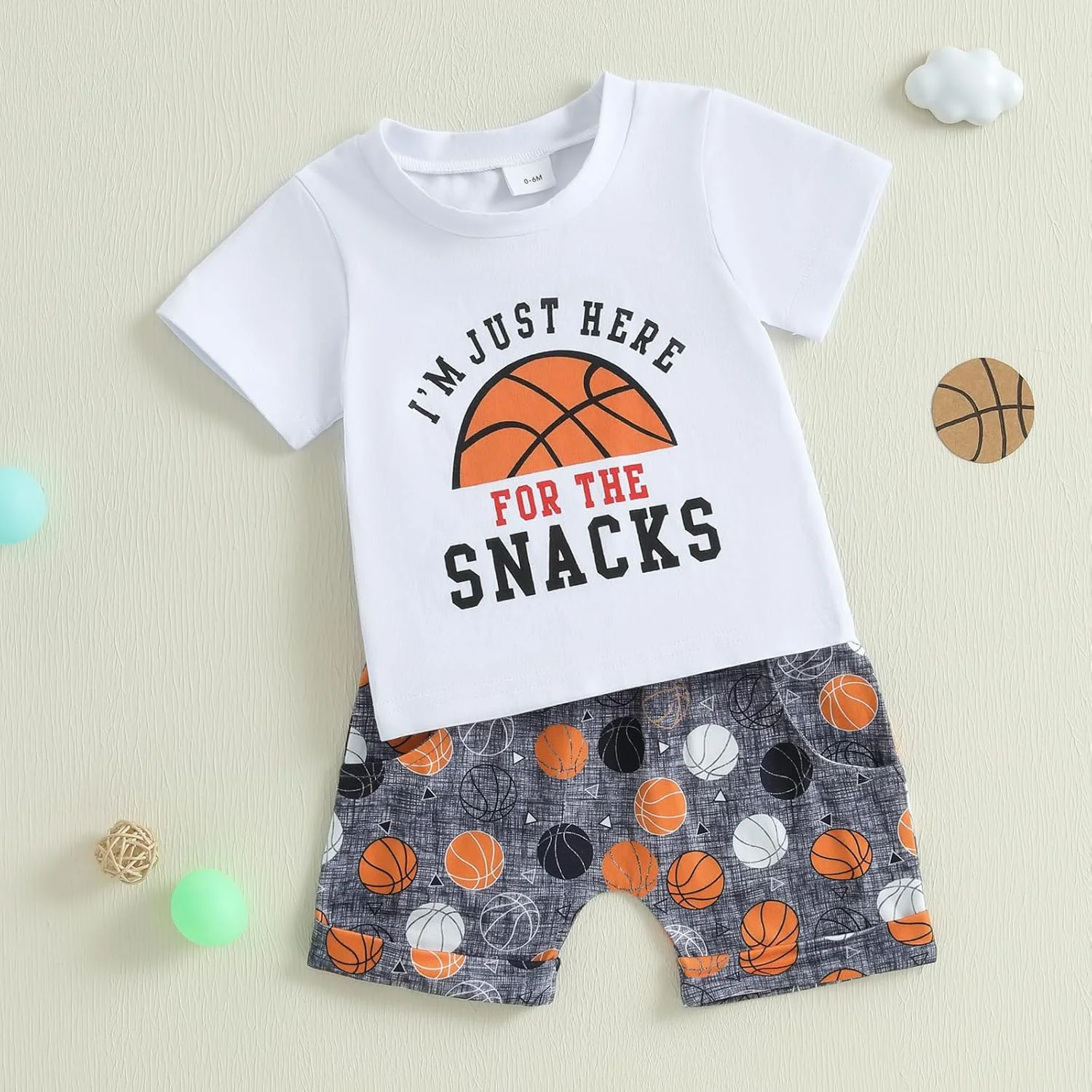 ست تی‌شرت آستین کوتاه با طرح بسکتبال و شلوارک پسرانه مناسب فصل تابستان