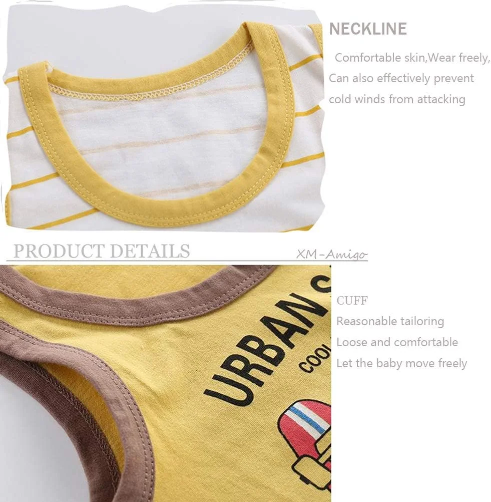 XM-Amigo بسته 8 عددی تی‌شرت بدون آستین پسرانه یا نوزادی، تاپ، شورت، ست لباس، مناسب سنین (6 ماه - 5 سال)