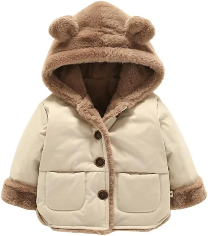 کت های پشمی گرم و ضخیم نوزادی پسرانه و دخترانه، کاپشن زمستانی کلاه دار