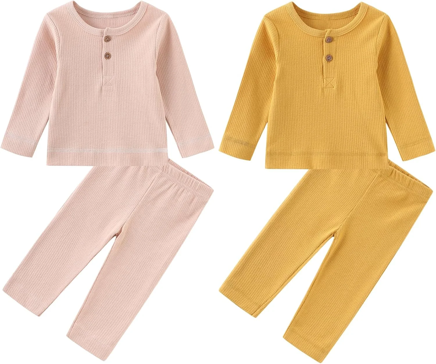 لباس خواب بافتنی بدون جوراب نوزاد چامی، ست تی شرت و شلوار، دو ست لباس راحتی