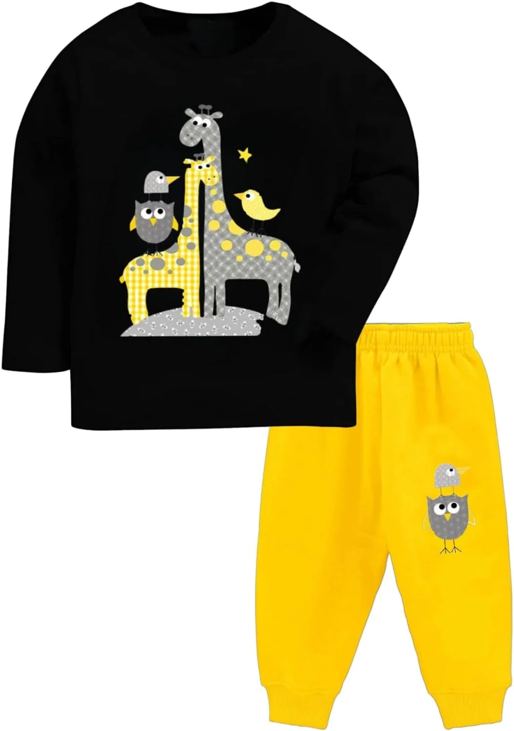 ست تی‌شرت و شلوار نخی با فیت معمولی نوزاد پسر و نوزاد دختر