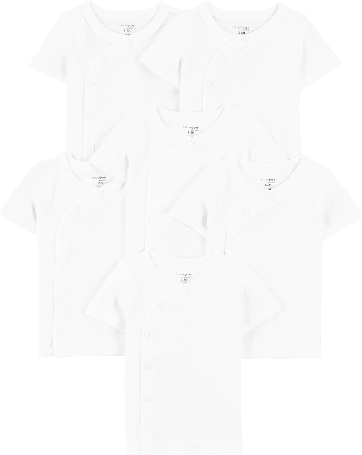 ست 6 عددی زیرپوش آستین کوتاه نوزادی دکمه دار