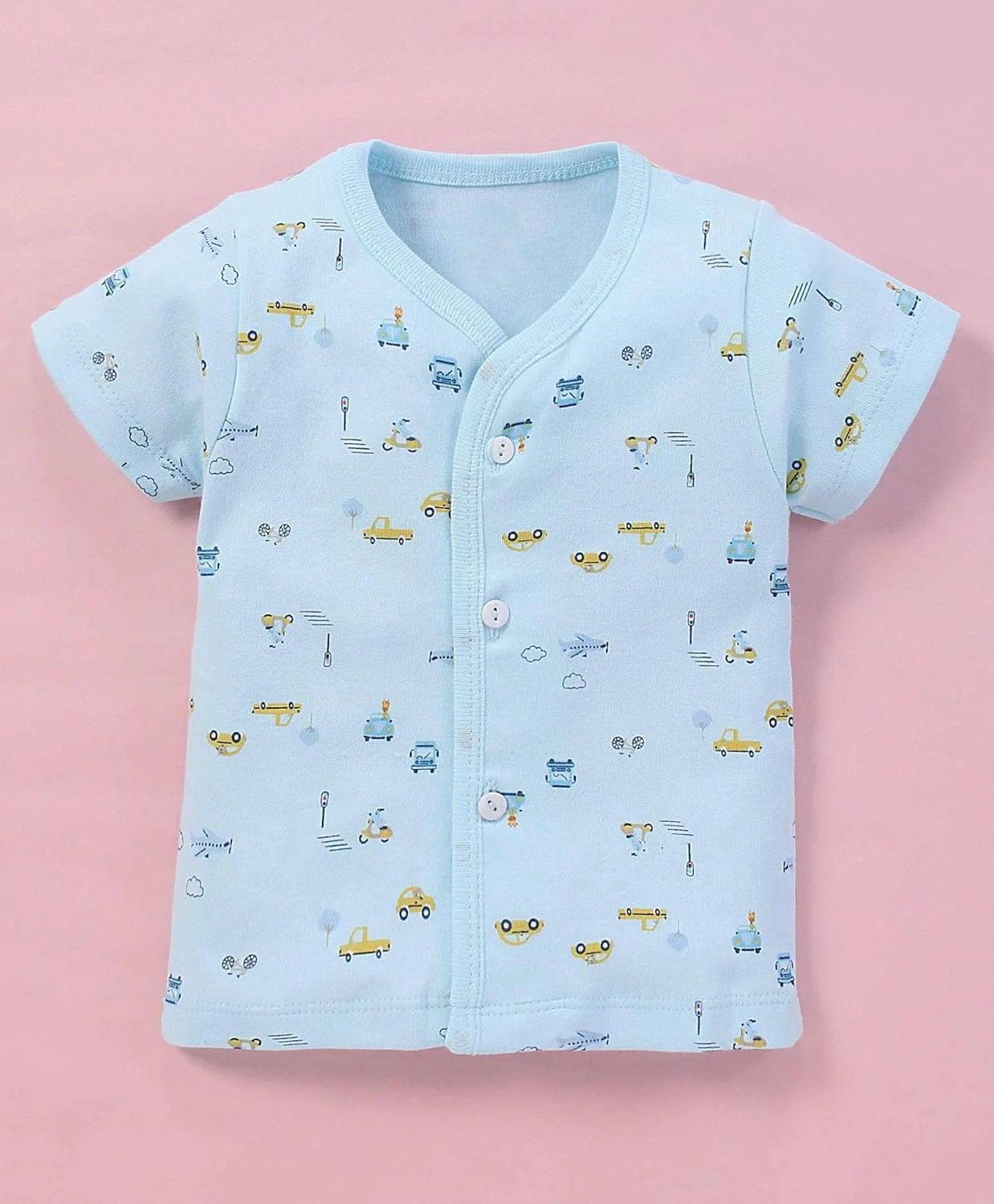 زیرپوش نخی جلو باز نوزادی پسرانه و دخترانه BENAVJI، مناسب برای لباس تابستانی کودکان، تیشرت بچه گانه، زیرپوش بسته 3 عددی