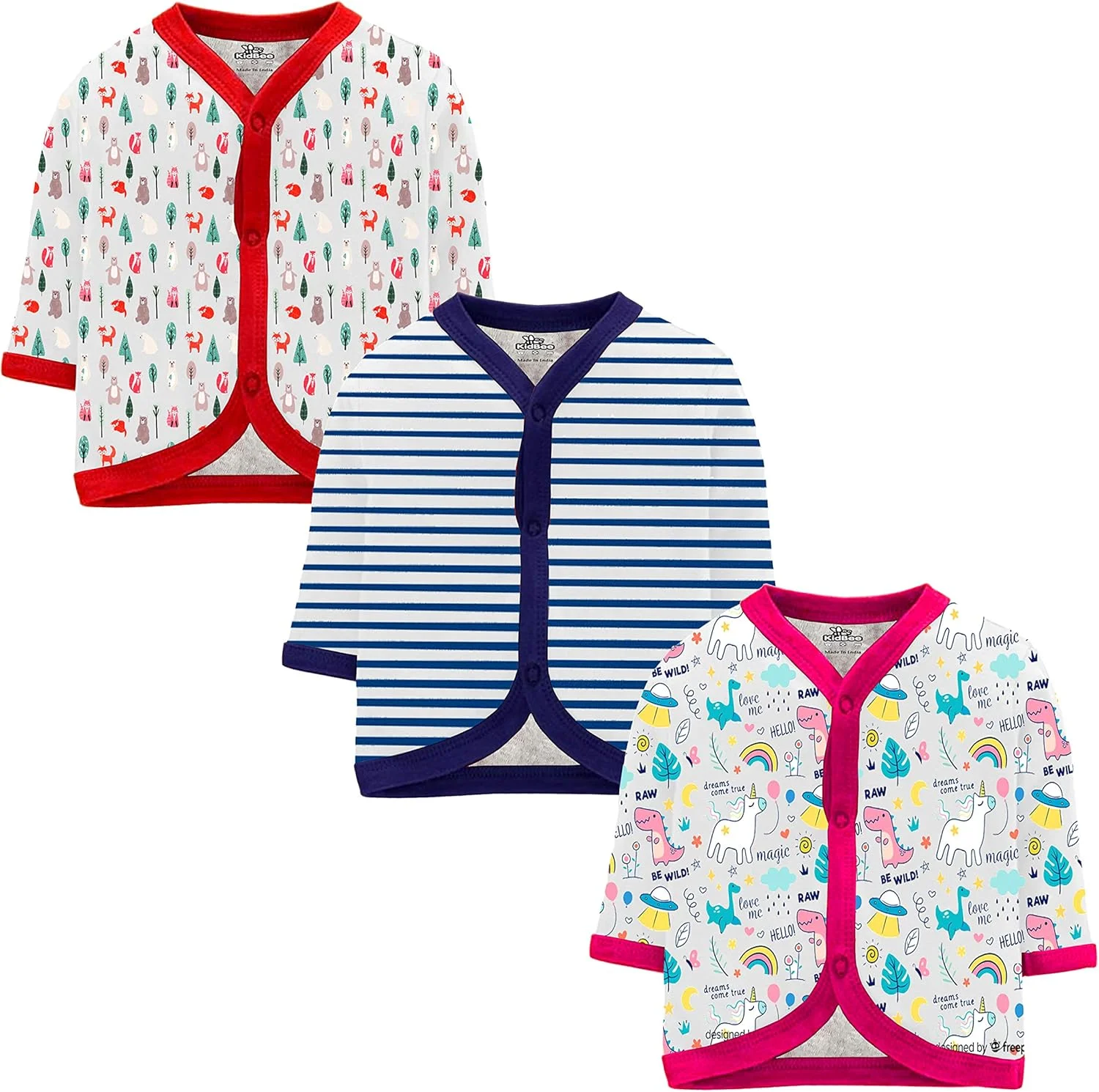 تی‌شرت نخی بچگانه کیدبی (بسته 3 عددی)