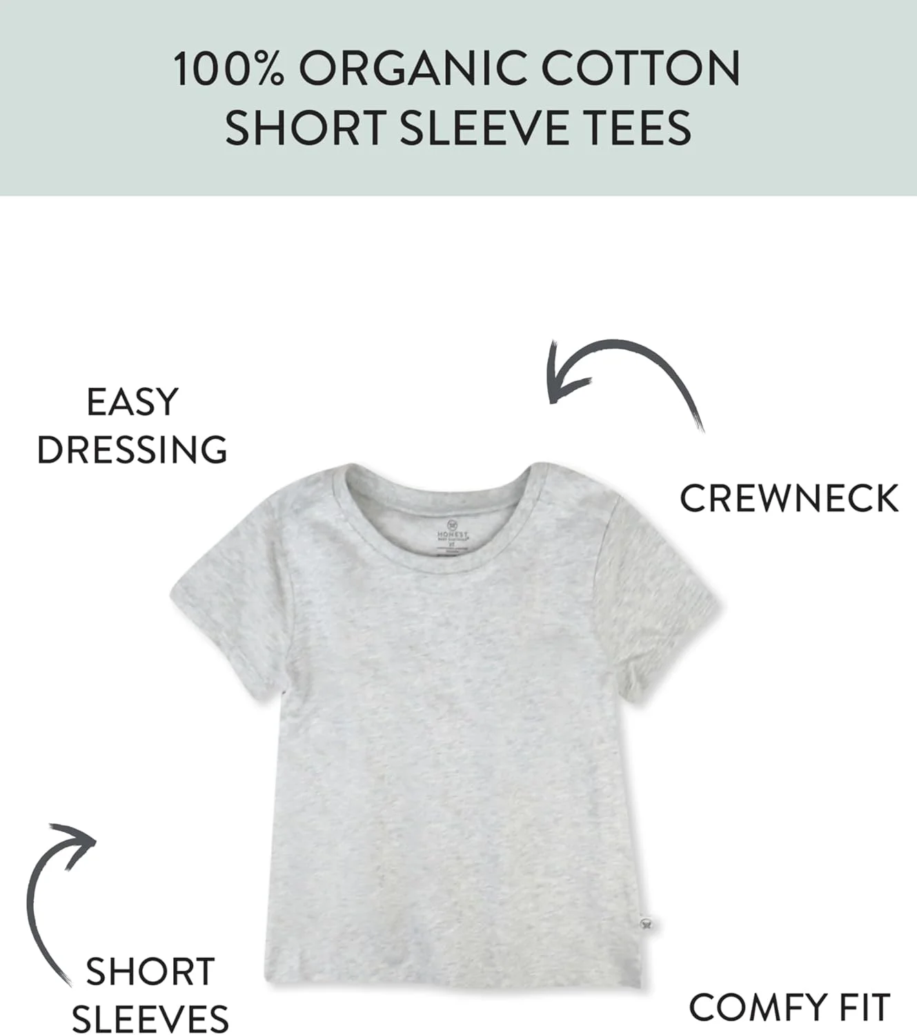 تی‌شرت آستین کوتاه 10 عددی کودک، نوپا و بچه های کوچک، پسرانه، دخترانه، پنبه 100% ارگانیک