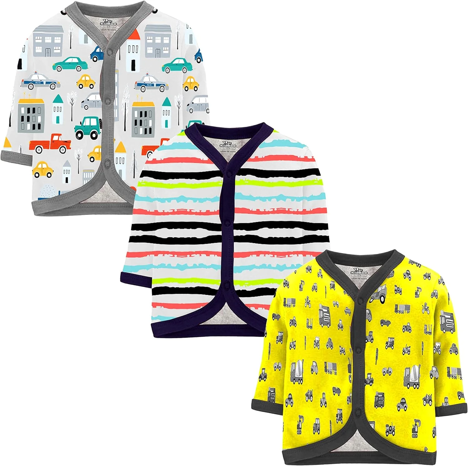 تی‌شرت نخی بچگانه کیدبی (بسته 3 عددی)