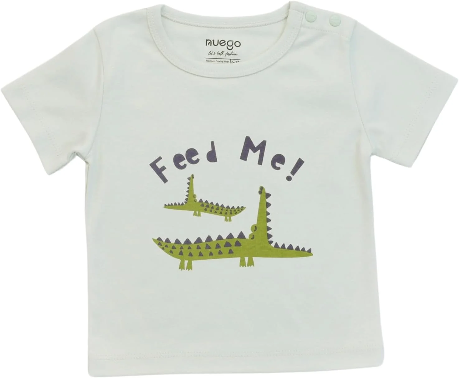 ست تی‌شرت نوزادی پسرانه Nuego، آستین کوتاه، مدل معمولی یقه گرد، طرح حیوانات، مناسب نوزادان 0 تا 24 ماه (سفید، صورتی، سبز) - ست 3 عددی