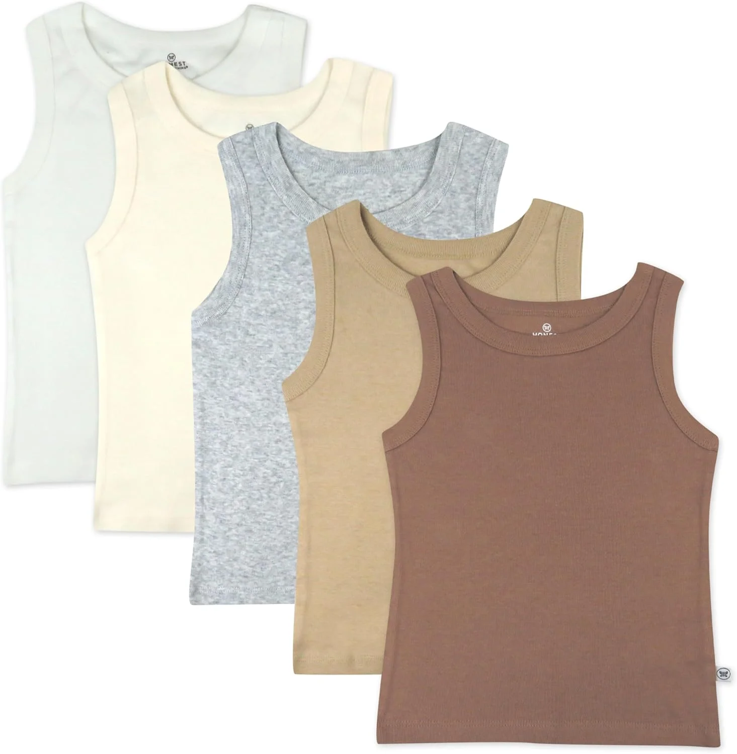 تی‌شرت‌های رکابی چندتایی هانست‌بیبی، پنبه ۱۰۰٪ ارگانیک، مناسب نوزاد، کودک نوپا، پسرانه، دخترانه، یونی‌سکس