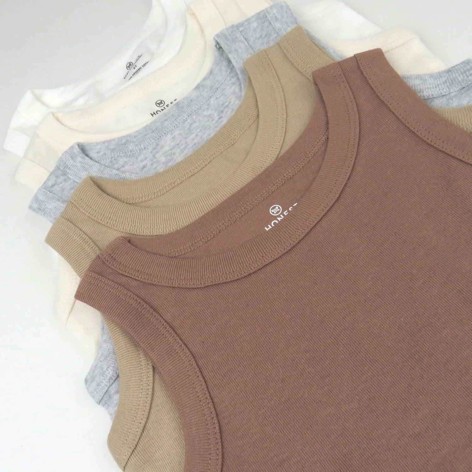 تی‌شرت‌های رکابی چندتایی هانست‌بیبی، پنبه ۱۰۰٪ ارگانیک، مناسب نوزاد، کودک نوپا، پسرانه، دخترانه، یونی‌سکس