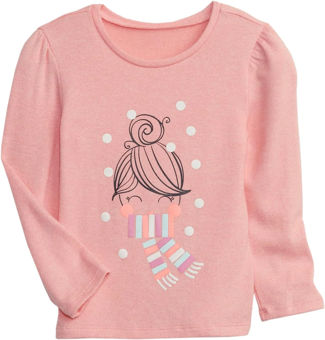 تی شرت طرح دار دخترانه نرم GAP