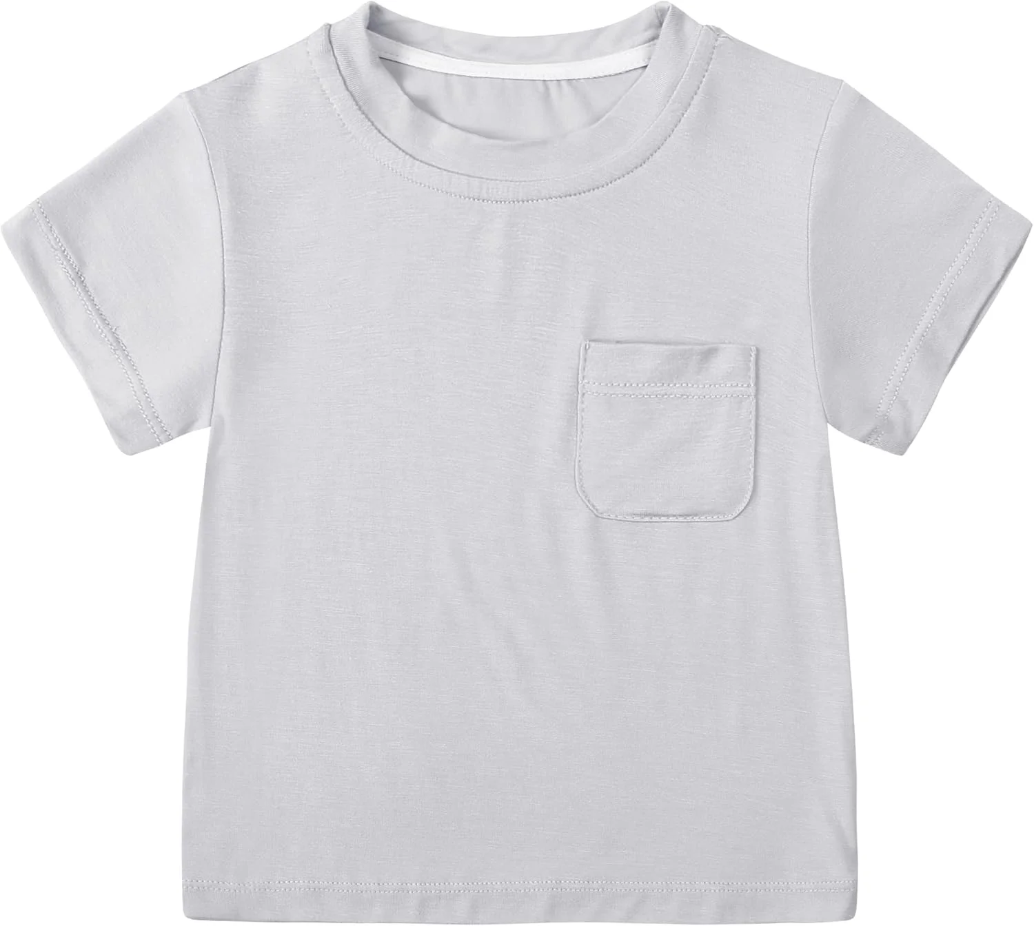 MYGBCPJS تیشرت ویسکوز بامبو آستین کوتاه یقه گرد جیب دار 2 تکه پسرانه دخترانه