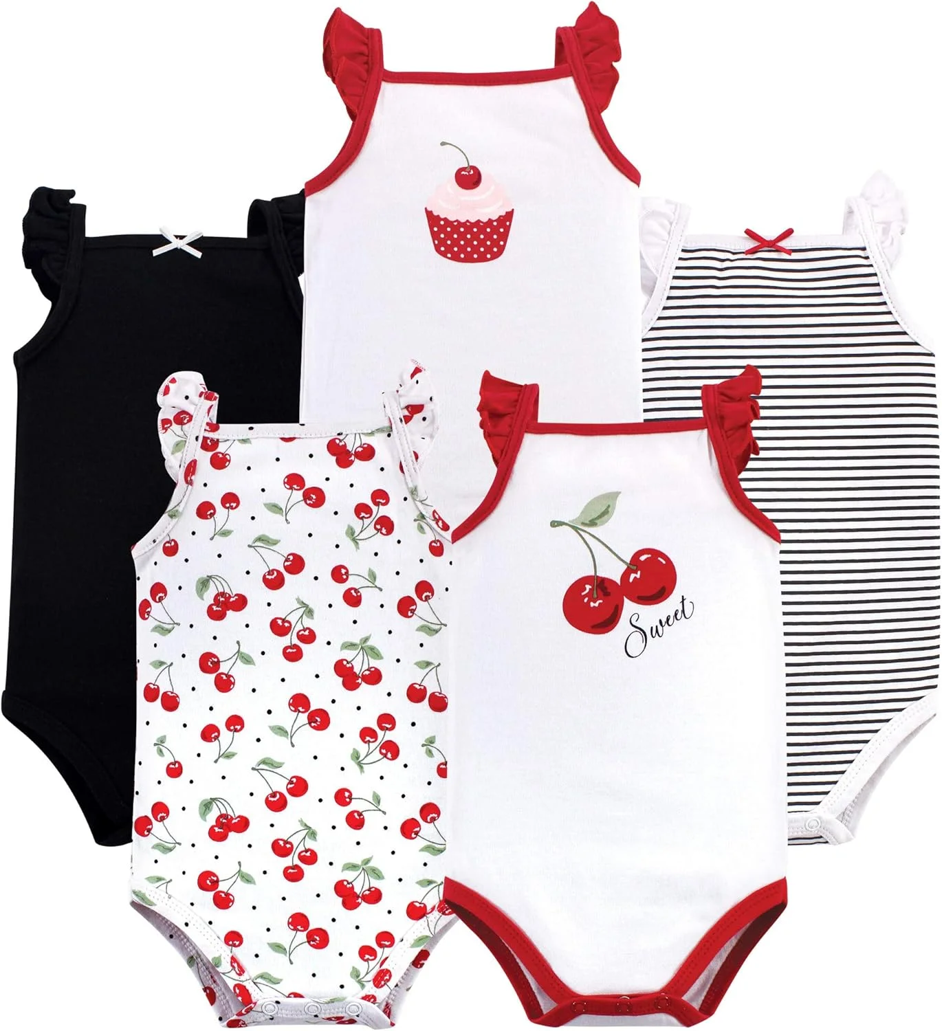 ست تی‌شرت و زیرپوش آستین‌حلقه‌ای نوزادی دخترانه و پسرانه هادسون بیبی، از جنس پنبه