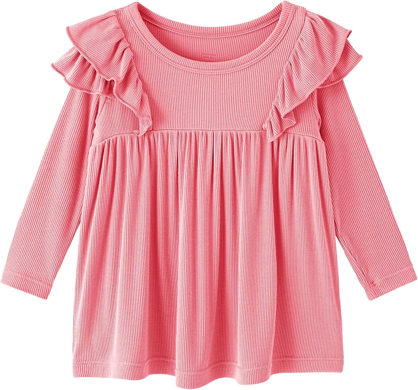 بلوز آستین بلند دخترانه بچه گانه، تی شرت چین دار غیر رسمی، تاپ بلوز زیبا، لباس های پاییزی و زمستانی ریون