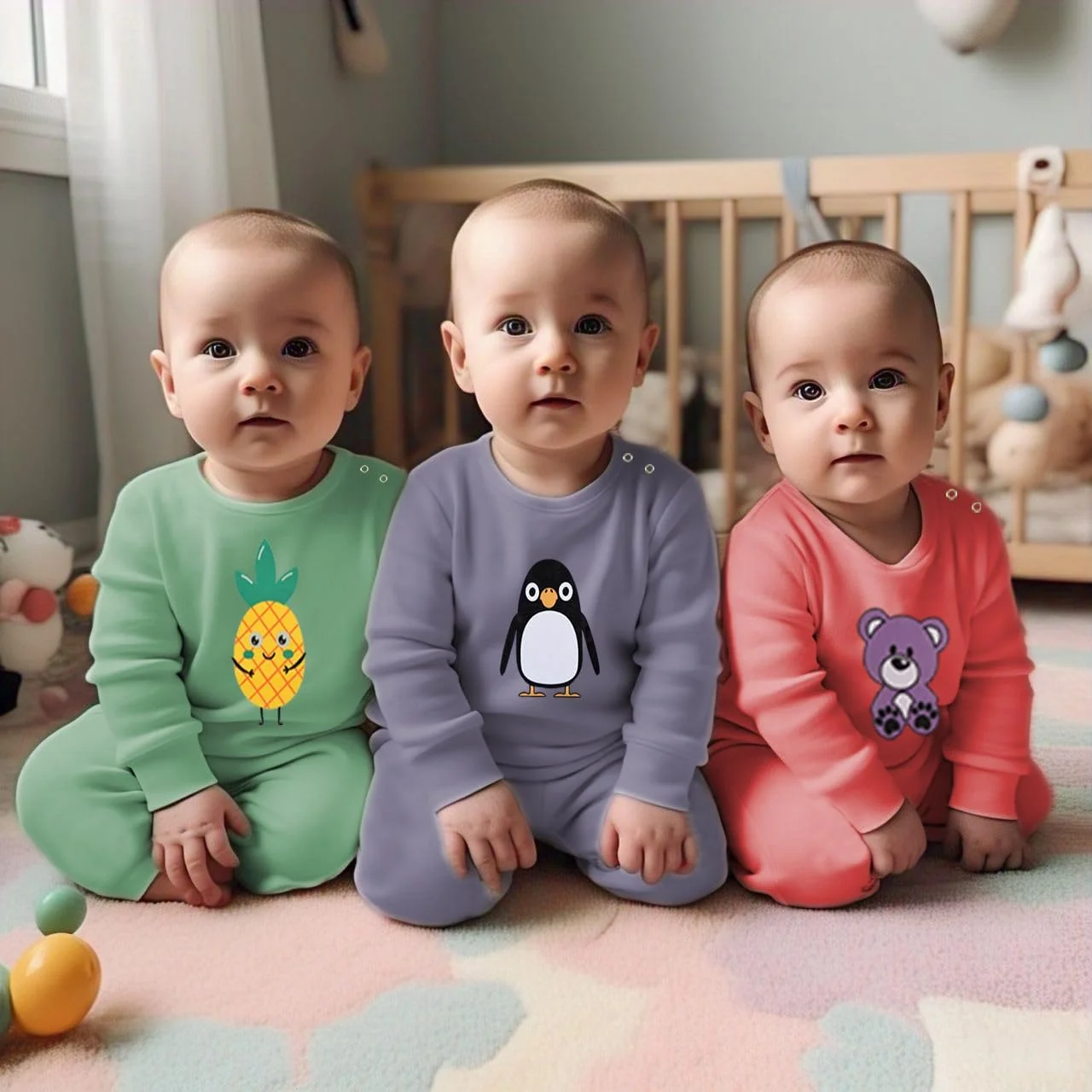 تی شرت های آستین بلند نخی تادلن برای نوزادان پسر و دختر، مدل معمولی | تی شرت های غیر رسمی | بلوز | لباس بچه گانه (فقط تی شرت)