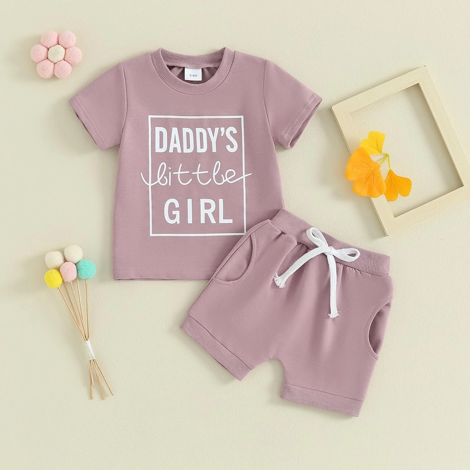 YINGISFITM لباس‌های تابستانی نوزادی دخترانه، تی‌شرت آستین کوتاه و ست شلوارک، لباس‌های غیررسمی و زیبا