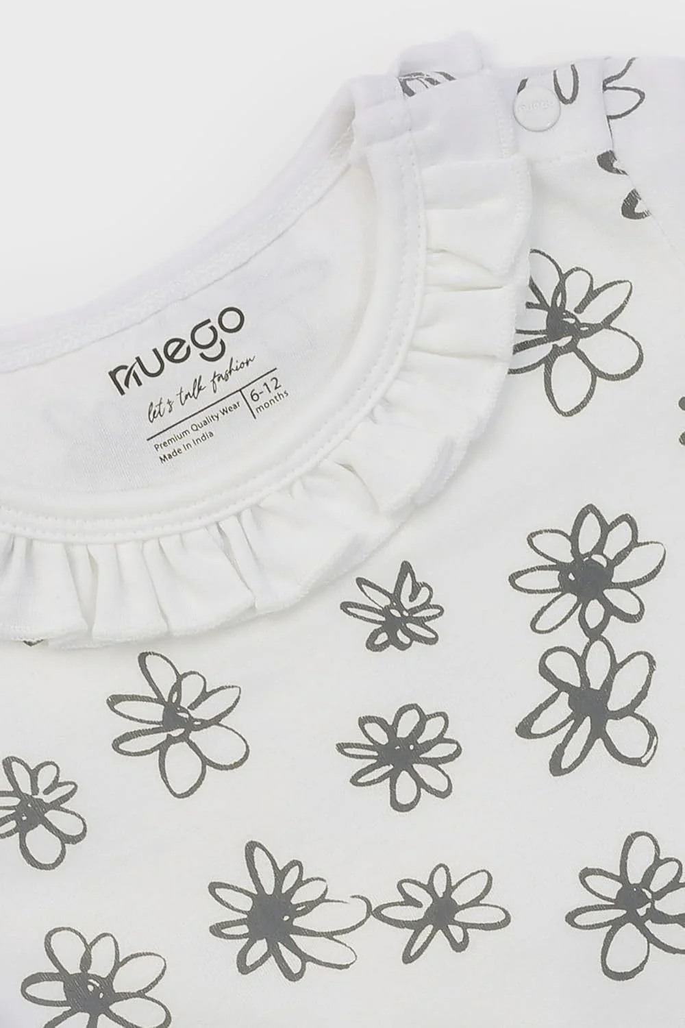 ست لباس دخترانه نوزادی طرح گلدار نئوگو، تیشرت آستین بلند و لگینگ، مناسب برای نوزادان 0-24 ماه (سفید، خاکستری)