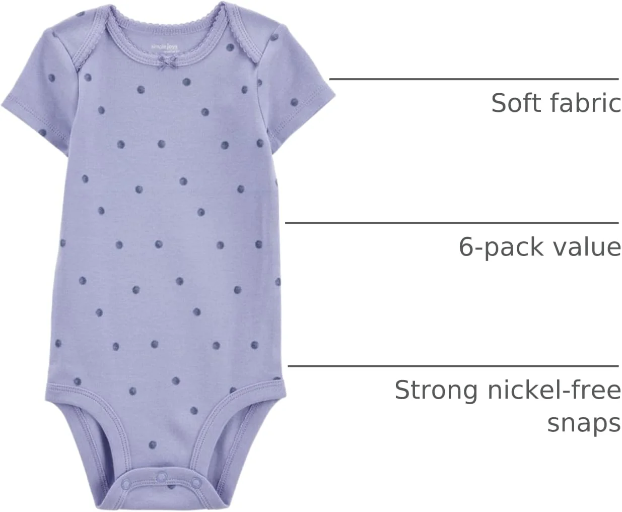 بادی آستین کوتاه دخترانه نوزادی کارترز