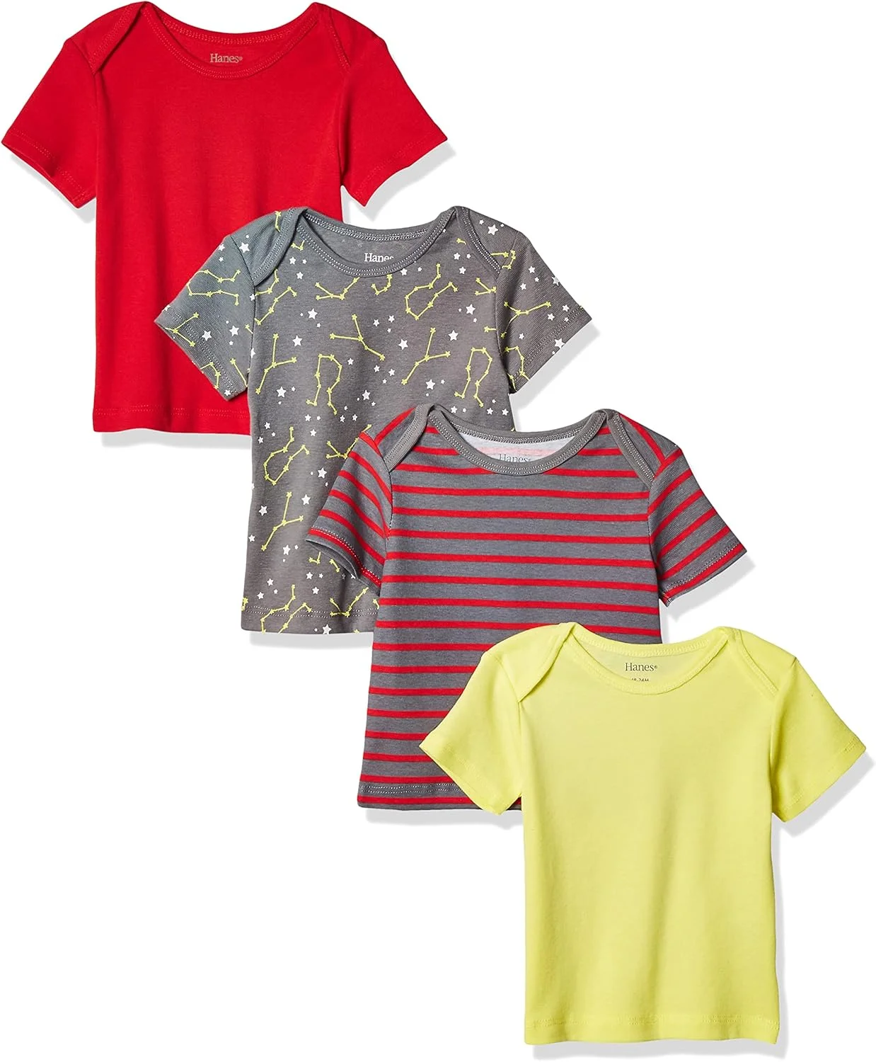 ست تی‌شرت آستین کوتاه یقه گرد 4 عددی انعطاف‌پذیر نوزاد هانس