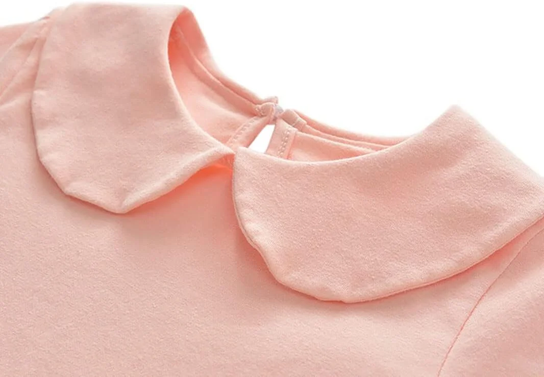 بلوز آستین بلند دخترانه با یقه عروسکی، مناسب کودکان