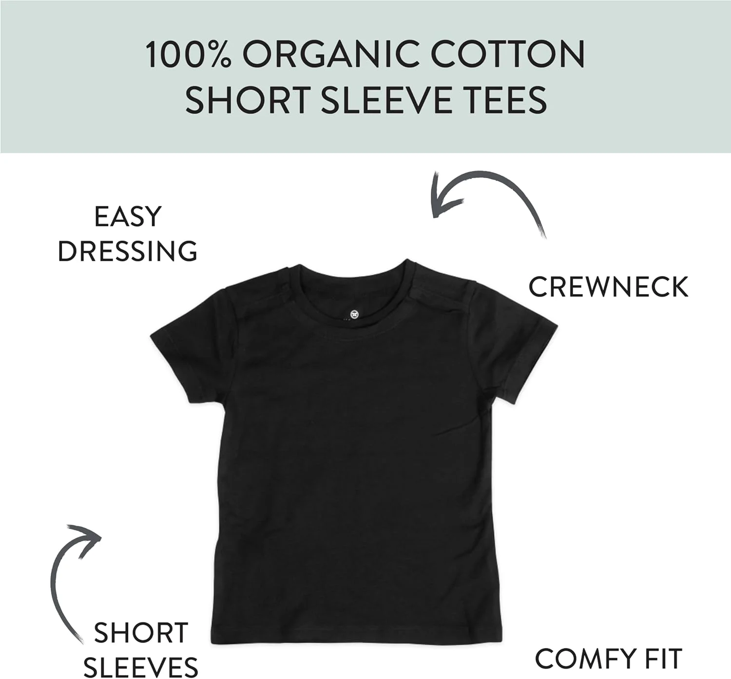 تی‌شرت آستین کوتاه چندتایی HonestBaby، ۱۰۰٪ پنبه ارگانیک، مناسب نوزاد، کودک نوپا، کودکان کوچک، پسرانه، دخترانه، یونیسکس