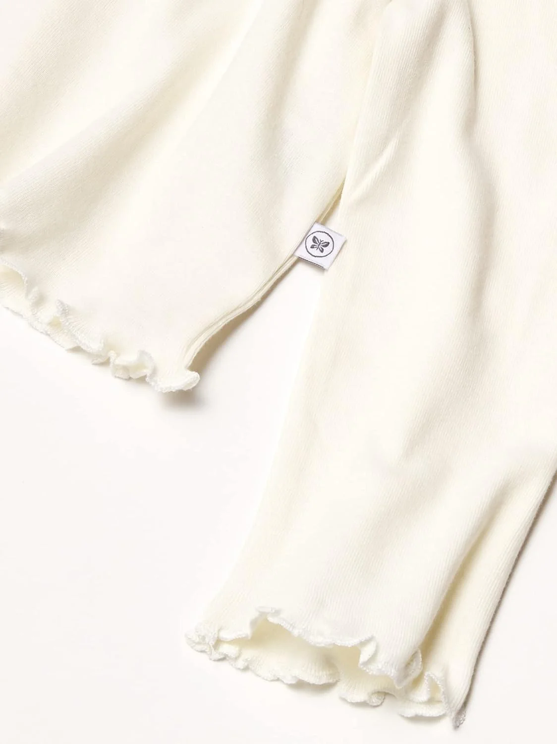 تی شرت آستین بلند یقه چین دار دخترانه ارگانیک پنبه ای